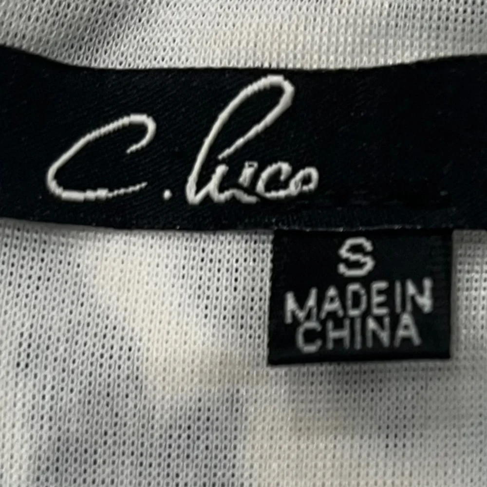 C. Luce - White, Teal & Navy Strapless Romper with Pockets - Size S - Picture 4 of 5